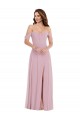 Online Primel A-Linien Chiffon Lange Brautjungfernkleider