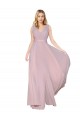 Online Primel A-Linien V-Ausschnitt Chiffon Lange Formale Brautjungfernkleider / Abendkleider / Abiballkleider