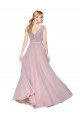 Online Primel A-Linien V-Ausschnitt Chiffon Lange Formale Brautjungfernkleider / Abendkleider / Abiballkleider