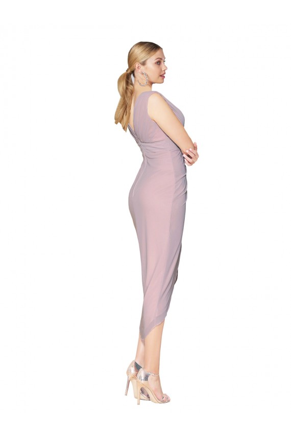 Online Primel Meerjungfrau V-Ausschnitt Cocktail Chiffon Kurze Formale Brautjungfernkleider / Abendkleider / Abiballkleider