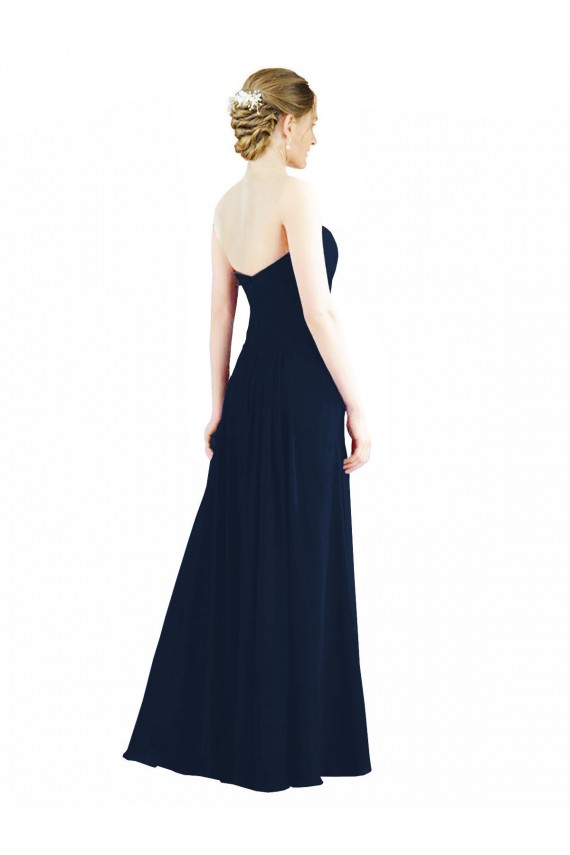 Online Rauchgrün A-Linien Chiffon Lange Brautjungfernkleider