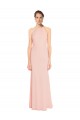 Online Rosa 114 A-Linien Spaghetti-Träger Neckholder Chiffon Lange Brautjungfernkleider