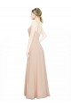 Online Rosa 114 A-Linien V-Ausschnitt Chiffon Lange Brautjungfernkleider