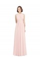 Online Rosa 42 A-Linien Neckholder Chiffon Lange Brautjungfernkleider