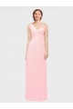 Online Rosa A-Linien Eine-Schulter Chiffon Lange Brautjungfernkleider