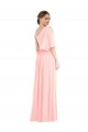 Online Rosa A-Linien Eine-Schulter Chiffon Lange Brautjungfernkleider