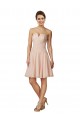 Online Rosa A-Linien Knielang Chiffon Spitze Kurze Brautjungfernkleider / Cocktailkleider