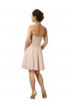 Online Rosa A-Linien Knielang Chiffon Spitze Kurze Brautjungfernkleider / Cocktailkleider
