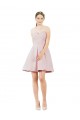 Online Rosa A-Linien Knielang Satin Kurze Brautjungfernkleider / Cocktailkleider / Heimkehr Kleider