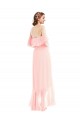 Online Rosa A-Linien Off-Schulter Chiffon Lange Brautjungfernkleider