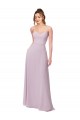 Online Rosa Leuchten A-Linien Chiffon Lange Brautjungfernkleider