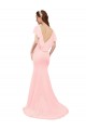 Online Rosa Meerjungfrau V-Ausschnitt Chiffon Lange Brautjungfernkleider