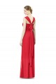 Online Rot A-Linien Chiffon Lange Brautjungfernkleider