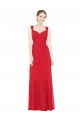 Online Rot A-Linien Chiffon Lange Brautjungfernkleider
