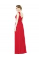 Online Rot A-Linien Chiffon Lange Brautjungfernkleider