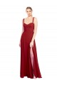 Online Rot A-Linien Chiffon Lange Brautjungfernkleider