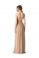 Online Rot A-Linien Neckholder V-Ausschnitt Chiffon Lange Brautjungfernkleider