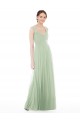 Online Salbeigrün A-Linien Chiffon Lange Brautjungfernkleider
