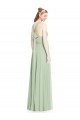 Online Salbeigrün A-Linien Neckholder Chiffon Lange Brautjungfernkleider