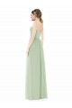 Online Salbeigrün A-Linien Trägerlos Chiffon Lange Brautjungfernkleider
