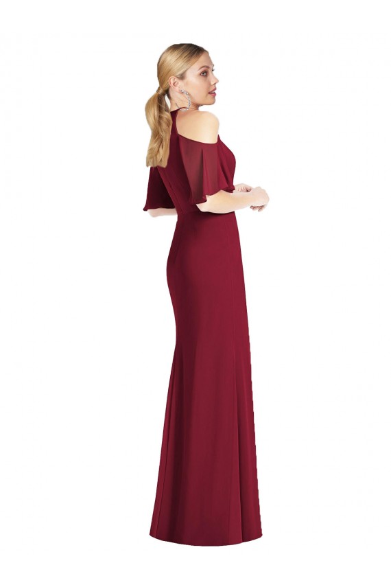 Online Salbeigrün Meerjungfrau Neckholder Chiffon Lange Brautjungfernkleider