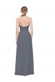 Online Schiefergrau A-Linien Chiffon Lange Brautjungfernkleider