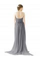Online Schiefergrau A-Linien Chiffon Lange Brautjungfernkleider