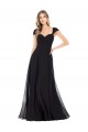 Online Schwarz A-Linien Chiffon Lange Brautjungfernkleider