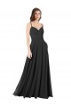 Online Schwarz A-Linien Chiffon Lange Brautjungfernkleider