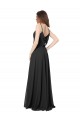 Online Schwarz A-Linien Chiffon Lange Brautjungfernkleider