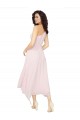 Online Schwarz A-Linien Eine-Schulter Trägerlos Midi Chiffon Kurze Brautjungfernkleider / Cocktailkleider / Heimkehr Kleider