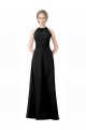 Online Schwarz A-Linien Neckholder Chiffon Lange Brautjungfernkleider