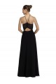 Online Schwarz A-Linien Neckholder Chiffon Spitze Lange Brautjungfernkleider