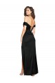 Online Schwarz A-Linien Seidiger Satin Lange Formale Brautjungfernkleider / Abendkleider / Abiballkleider