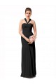 Online Schwarz Meerjungfrau Neckholder Chiffon Lange Brautjungfernkleider