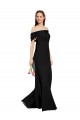 Online Schwarz Meerjungfrau Off-Schulter Chiffon Lange Brautjungfernkleider / Abiballkleider