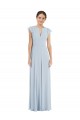 Online Seeglas A-Linien Chiffon Lange Formale Brautjungfernkleider / Abendkleider