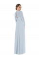 Online Seeglas A-Linien Trägerlos Chiffon Lange Formale Brautjungfernkleider / Abendkleider