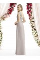 Online Silber A-Linien Chiffon Lange Brautjungfernkleider