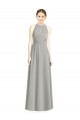 Online Silber A-Linien Neckholder Chiffon Lange Brautjungfernkleider