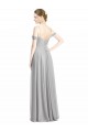 Online Silber A-Linien Off-Schulter Spaghetti-Träger Chiffon Lange Brautjungfernkleider