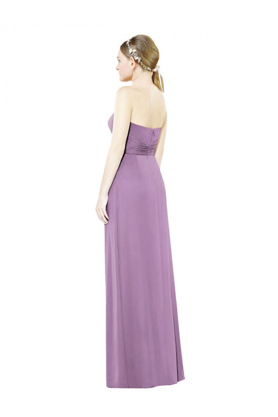 Online Staubiger Lavendel A-Linien Chiffon Lange Brautjungfernkleider