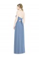 Online Staubiges Blau A-Linien Neckholder Chiffon Lange Brautjungfernkleider