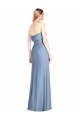 Online Staubiges Blau Trompete Trägerlos Chiffon Lange Brautjungfernkleider