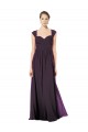 Online Traube A-Linien Chiffon Spitze Lange Brautjungfernkleider