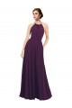 Online Traube A-Linien Neckholder Chiffon Lange Brautjungfernkleider