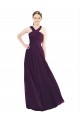 Online Traube A-Linien Neckholder Chiffon Lange Brautjungfernkleider
