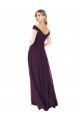 Online Traube A-Linien Off-Schulter Chiffon Lange Brautjungfernkleider