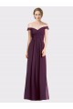 Online Traube A-Linien Off-Schulter Chiffon Spitze Lange Brautjungfernkleider