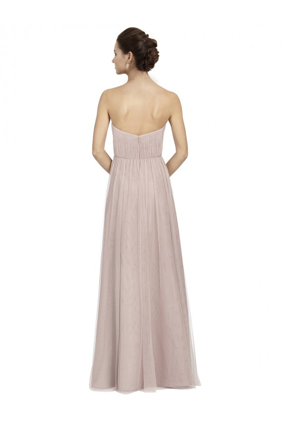 Online Vintage Rose A-Linien Tüll Lange Brautjungfernkleider